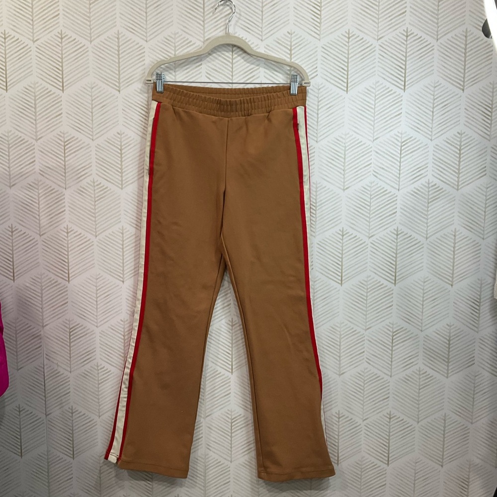 Anthropologie Tan Joggers with Red Stripes